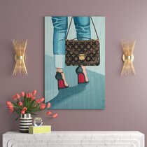 white Louis Vuitton bag shoes art print Glam Wall Art – Unique Designer  Home Decor Poster for Office Living Room Bedroom Chic Gift for Women Woman