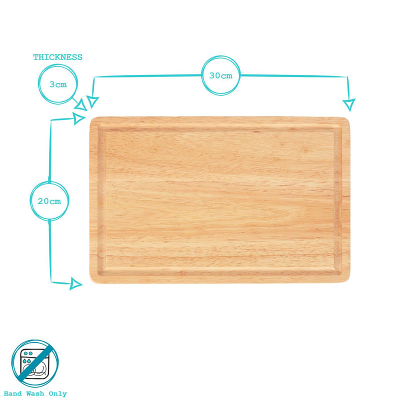 Argon Tableware Wooden Butchers Block Chopping Board, 20cm L x 30cm W