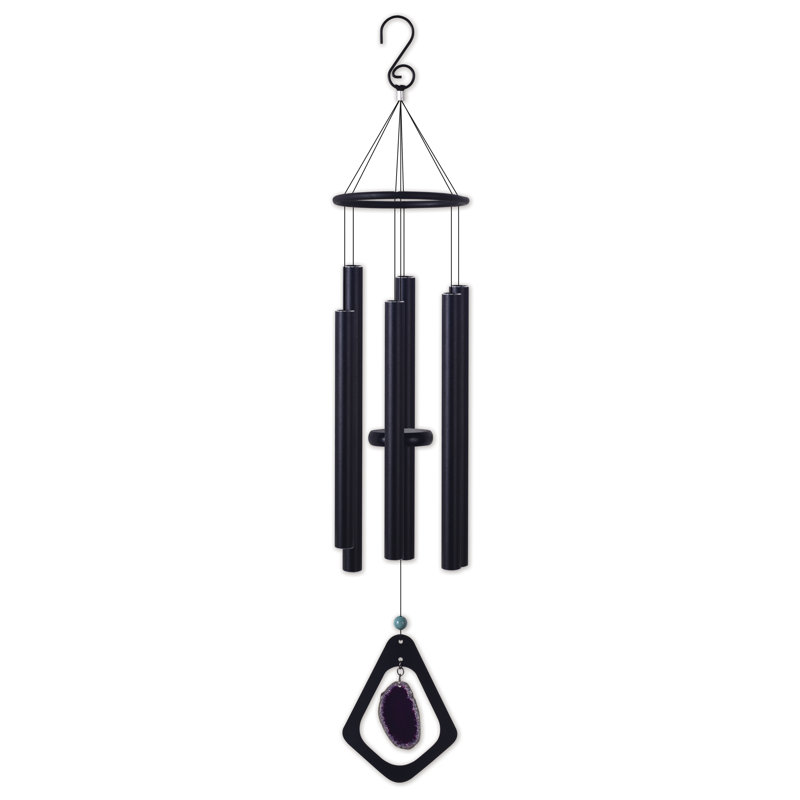 Agate carillon, H 34 po x l 6 po x P 6 po, Mauve