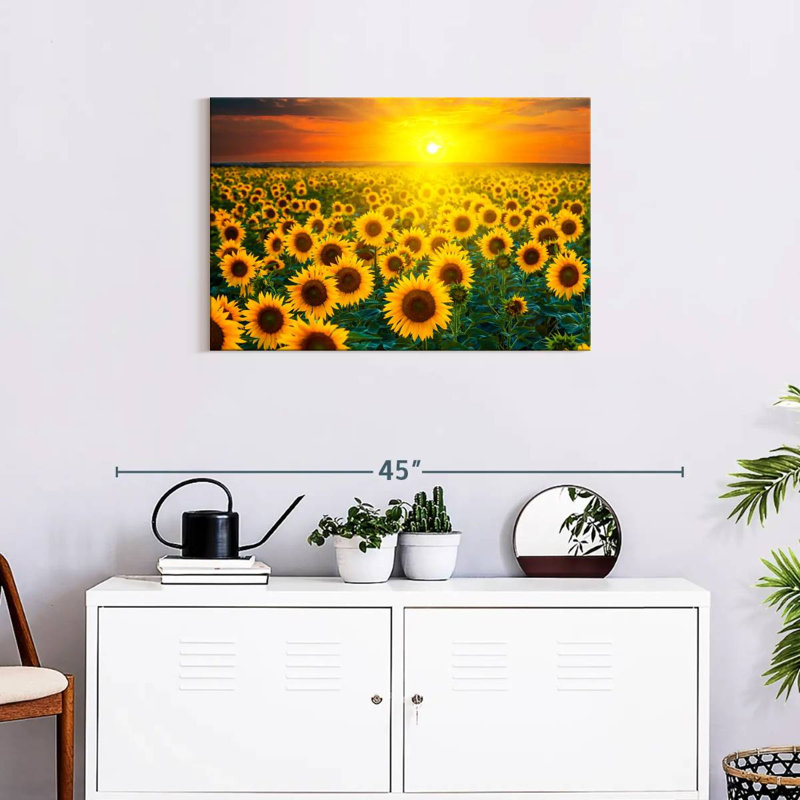 Alvord Sunset With Sunflowers, 20" H x 30" W
