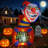 5 Ft Halloween Inflatable Clown Blow up Circus Clown Box Decoration with LED Lights