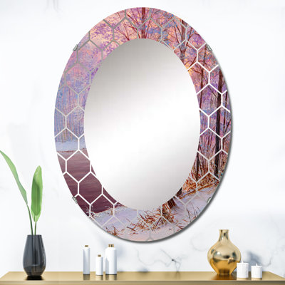 Sunshine Through Snowy Winterlandscape III - Miroir mural chalet et auberge