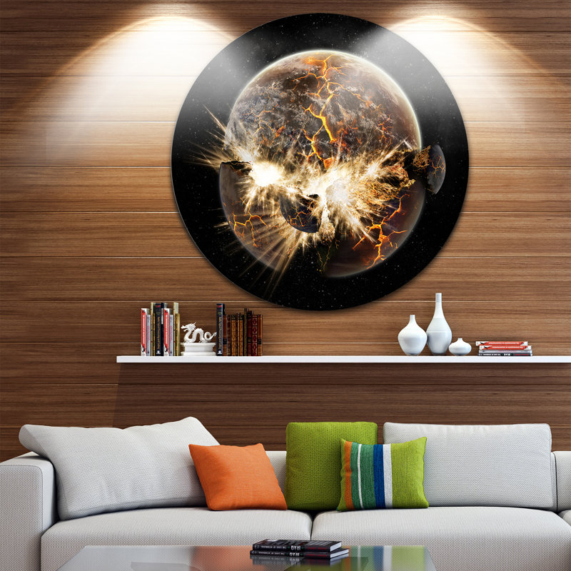« earth steampunk », impression sur métal, H 23 po x l 23 po x P 1 po