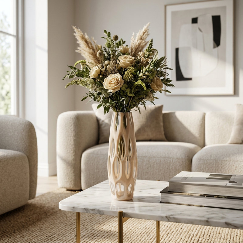 Vase Modern, H 12 po x l 4 po x P 4 po
