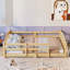 Lit double Montessori, lit pour enfants en bois massif avec barrières de sécurité et lattes, clôture sans porte, assemblage facile, naturel-2013991494-2013991489