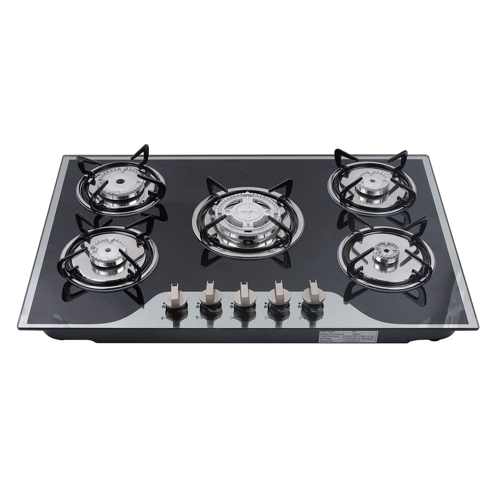 22″x20″ Built in Gas Cooktop 4 Burners Stainless Steel Stove NG/LPG Gas Hob  US