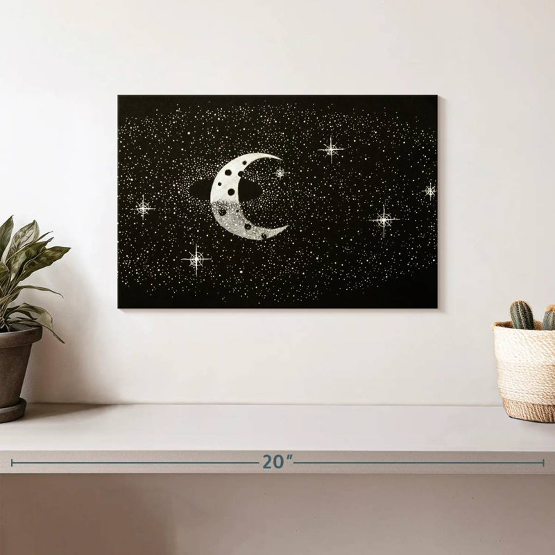 Oberle Starry Crescent Moon, 8" H x 12" W