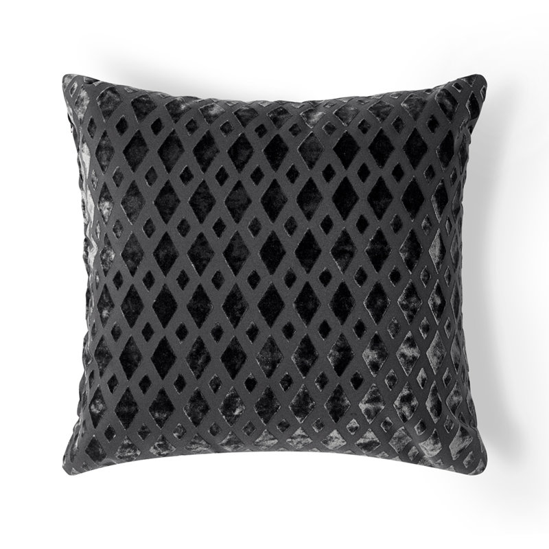 Housse et insert de coussin carré gris anthracite chic, Noir