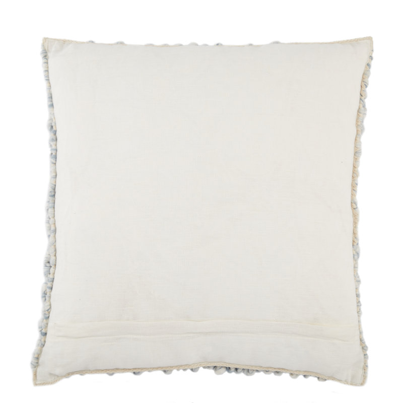 Upson Embroidered Wool Throw Pillow, Light Blue, Polyester
