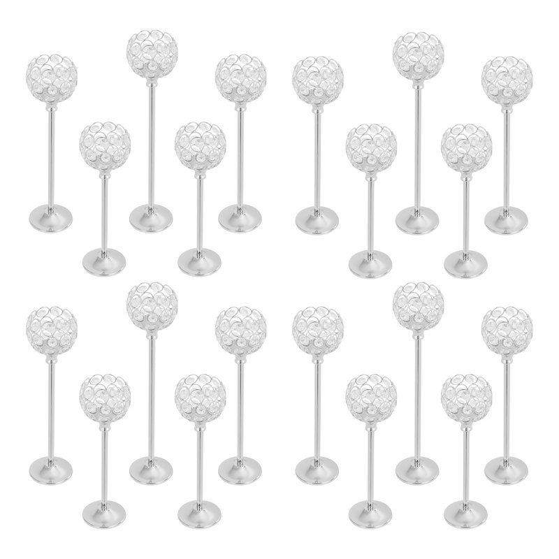 Decorative Candle Holders Set, Silver