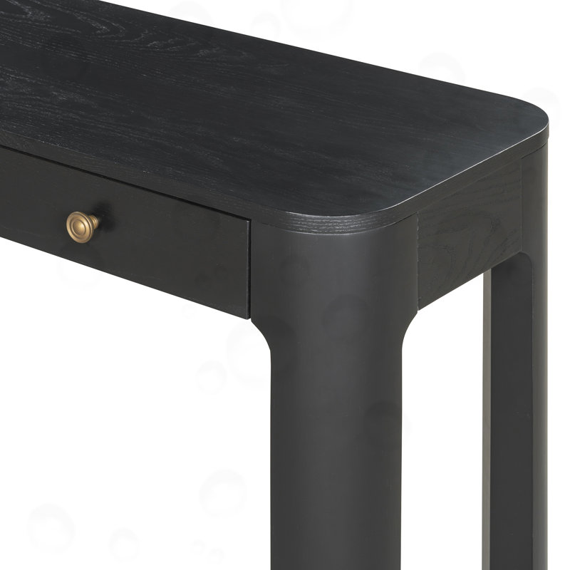 Console avec 3 tiroirs dissimulés, Black, Black, Black