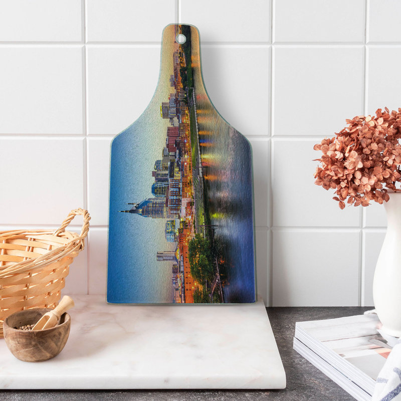 Multicolore planche à découper en verre trempé Ambesonne États-Unis Cumberland River