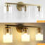 Luminaire de salle de bain moderne à 3 lumières en métal avec verre givré à intensité variable de 24 po Renley-282919747