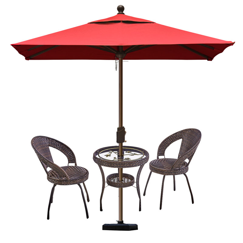 Parasol de marché carré 6 pi Nahlani, Rouge