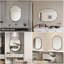 Miroir mural ovale en métal, miroir de meuble-lavabo vertical / horizontal, noir-129595909