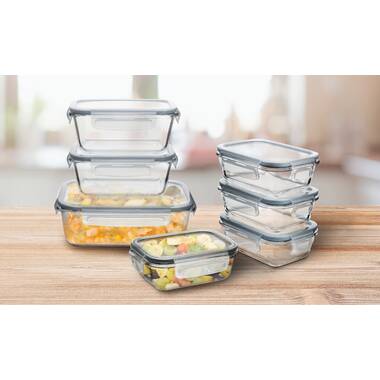 Glass Meal Prep Containers 2 Compartments, 5-Pack 36 Oz Airtight
