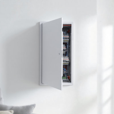 Panneau d'accès pour cloison sèche, porte d'accès en acier galvanisé de 25,3 x 13,3 po, panneau de service articulé facile à installer avec loquet de tournevis, pour plomberie électrique au plafond, découpe de 12,4 x 24,4 po, blanc