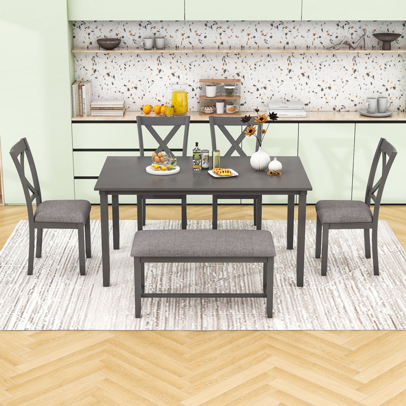 Ensemble repas pour 6 personnes Deshana, Gris
