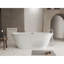 Baignoire autoportante 59 po en acrylique avec motif à losanges unique: forme ovale spacieuse, finition blanc brillant, débordement de chrome et bonde escamotable certifiée CUPC