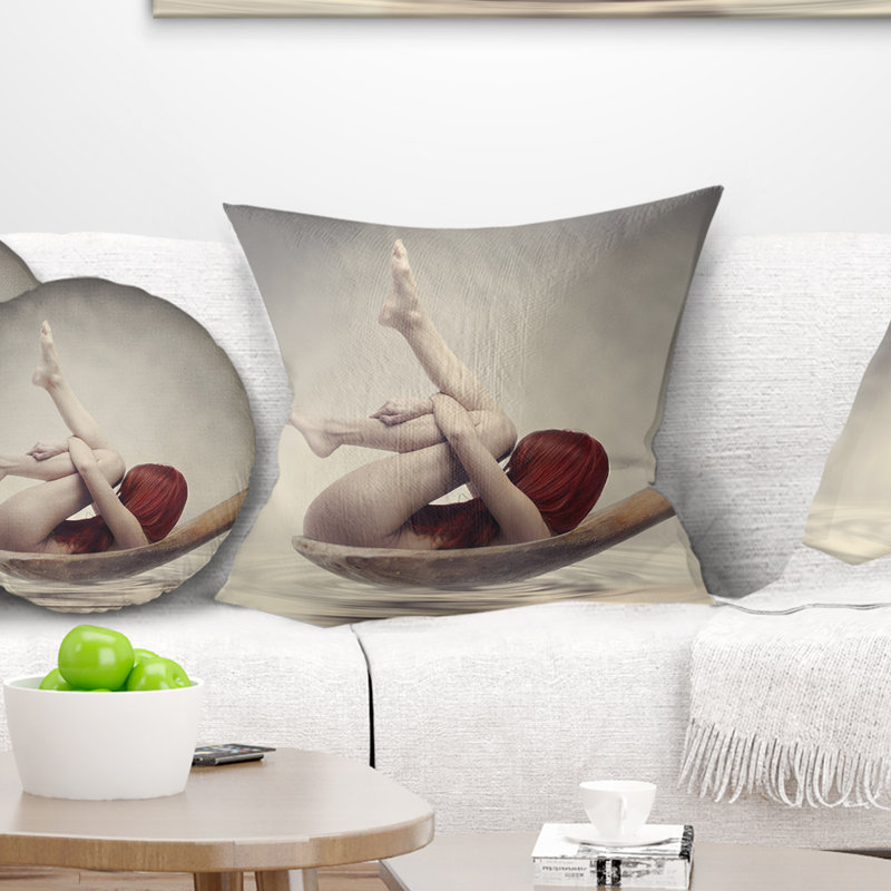 Beauty Bath - Coussin imprimé abstrait, 18 po x 18 po, Coussin décoratif
