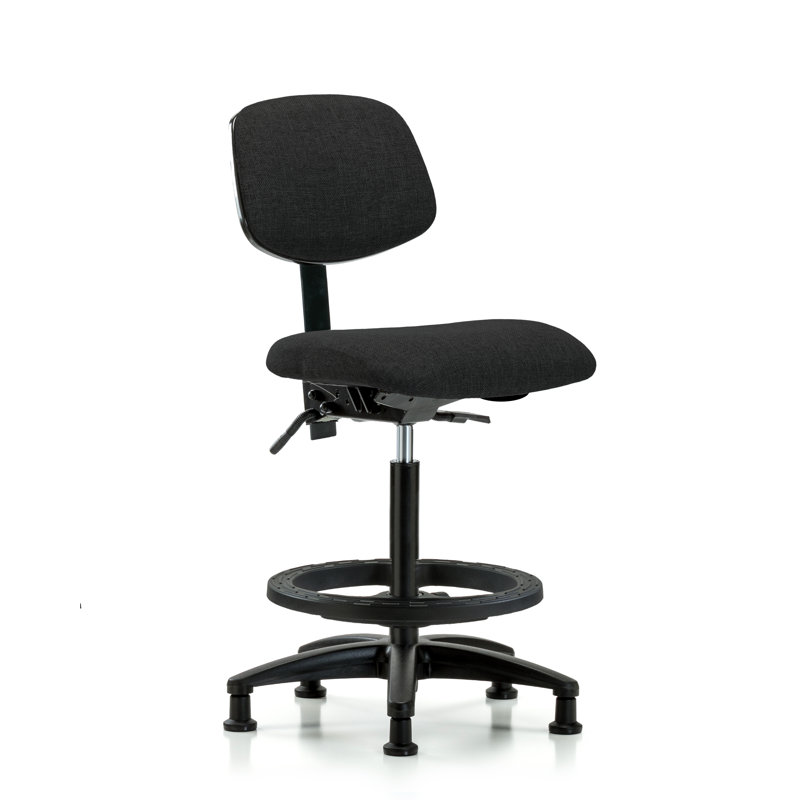 Micaela Drafting Chair, Black, Glides, Not Included
