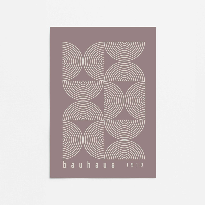 «Warm Taupe Bauhaus Composition affiche II», impression roulée, Ne s'applique pas, H 14 po x l 11 po x P 0,1 po