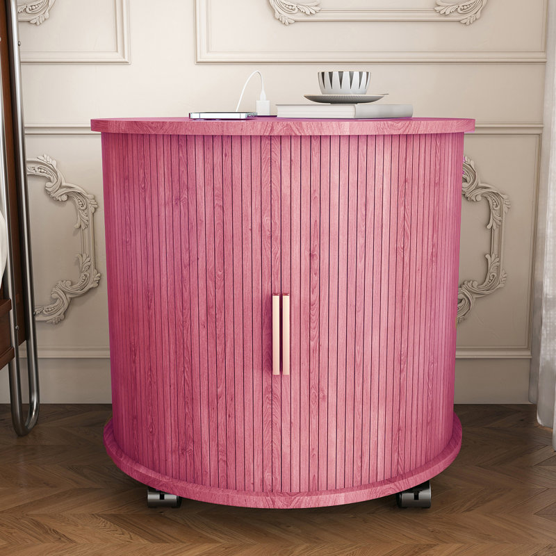 Table de bout avec rangement et station de charge, Pink