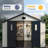 10 x 12 FT Resin Outdoor Storage Shed with Windows and Lockable Door, Plastic Garden Shed with Floor for Lawn Mower, Bikes, Pool Supplies and Tools-126657775