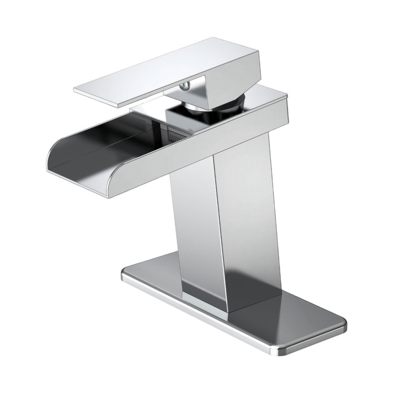 Deck Mount Single Hole Bathroom Faucet Single Handle | Fits 1/3 Hole Sink with Pop Up Drain, Polished Chrome