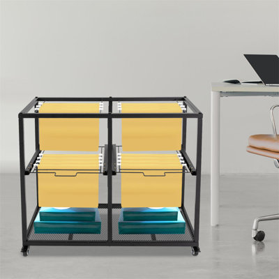 27.6'' H x 32.7'' W File Cart with Wheels