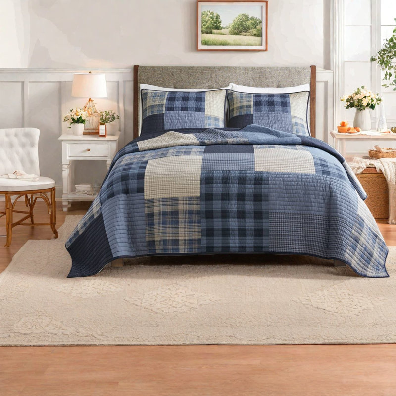 All Season Cotton Full Queen Bedding Sets, Modern Patchwork For Home