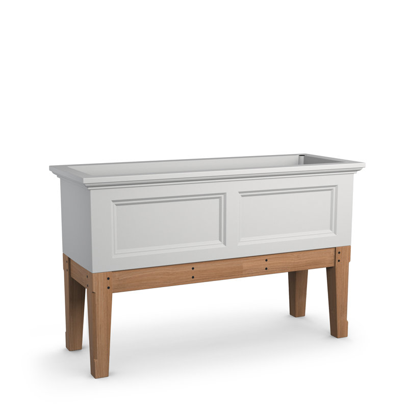 Boîte à fleurs en résine avec réservoir d'eau Arvester, 30'' H x 48'' W x 18'' D, Blanc