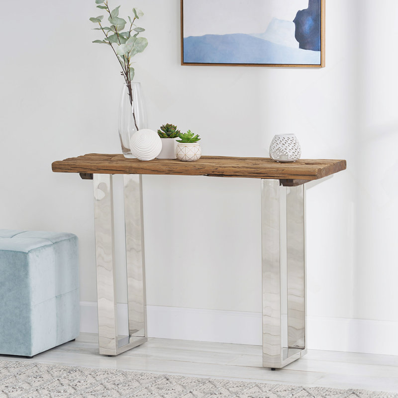 Console exquise fabriquée à la main avec un design artisanal et du bois récupéré durable pour l'élégance de la maison
