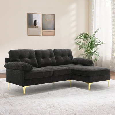 Eugenija 83"W Chenille RAF LAF Convertible Sectional