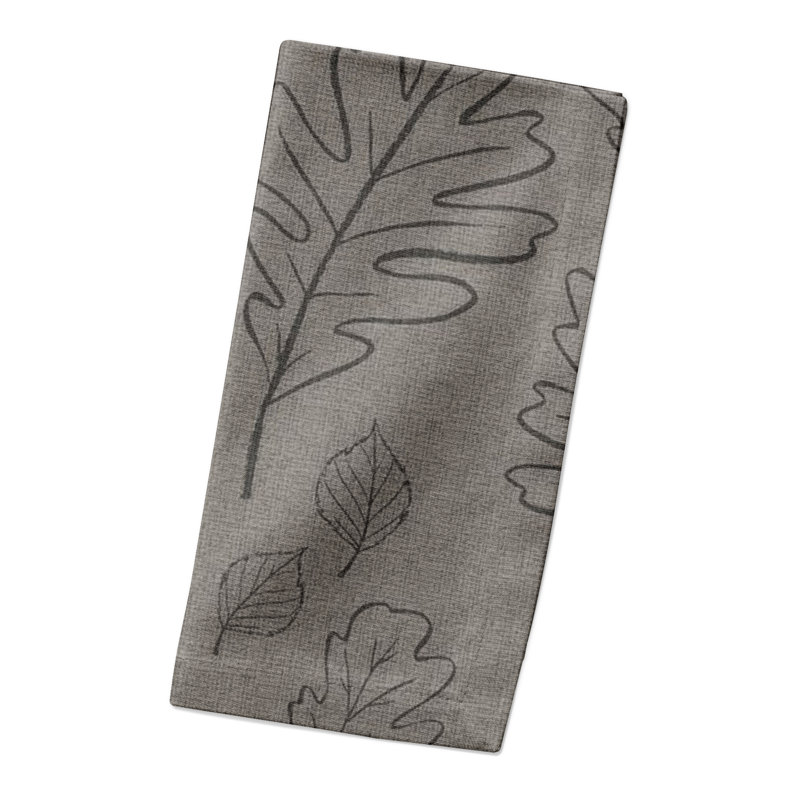 Gravelle Cotton Floral Napkin, Gray