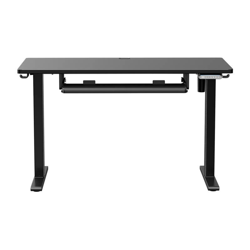 48'' W Adjustable Standing Desk With Keyboard Tray For Home Office, Black
