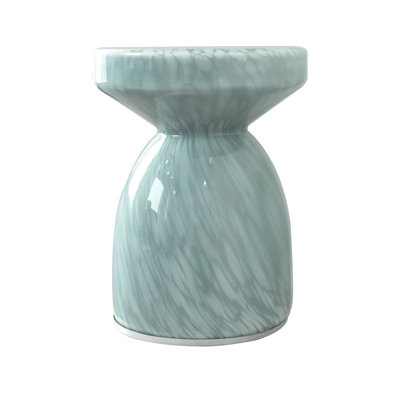 Modern Ceramic Accent Table with Sculptural Hourglass Design - Sleek Contemporary Side Table with Glossy Finish for Stylish Home Decor