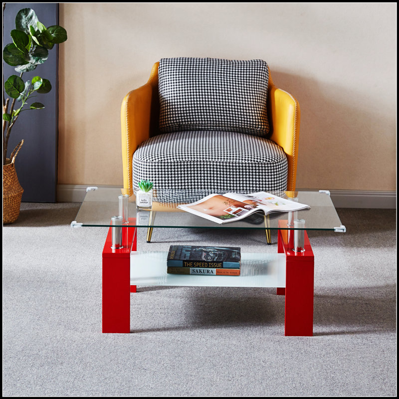Table basse rectangulaire avec plateau et tablette en bois manufacturé, durable et écologique pour la vie moderne.
