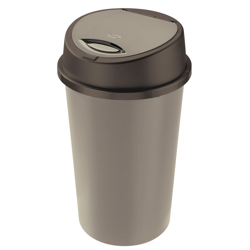 Plastic Touch Top Waste Bin - 189.27L, Gray