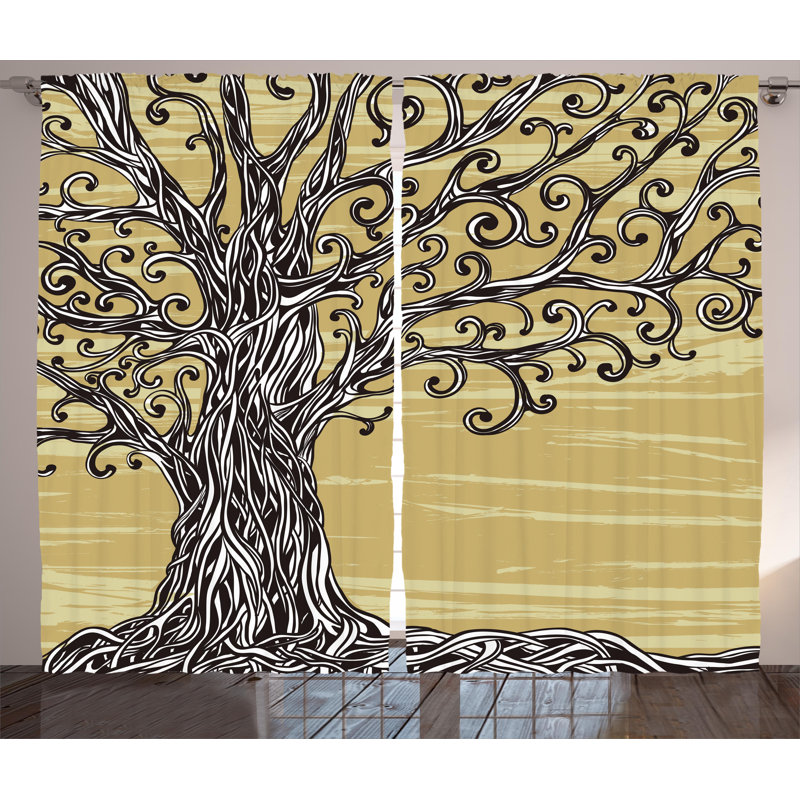 Everard Semi Sheer Curtain Pair, 54" W x 84" L