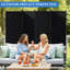 Black Rolling Room Divider Privacy Screen for Home and Office