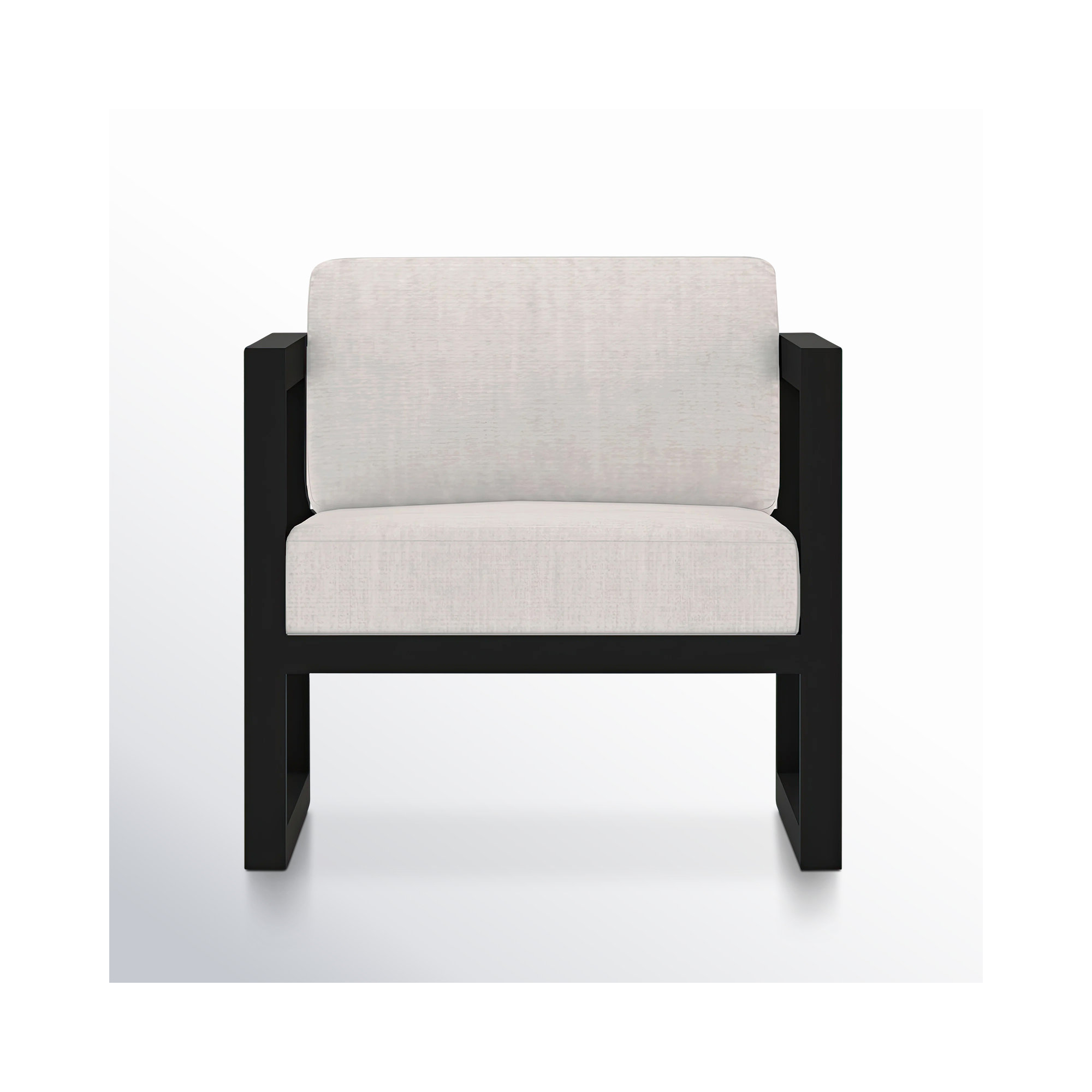 Smith Outdoor Lounge Chair with Sunbrella® Cushions, Cast Silver, Black