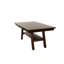 Table de salle à manger contemporaine en noyer foncé, tablette incluse, table en bois d'hévéa avec placage, base-978083808