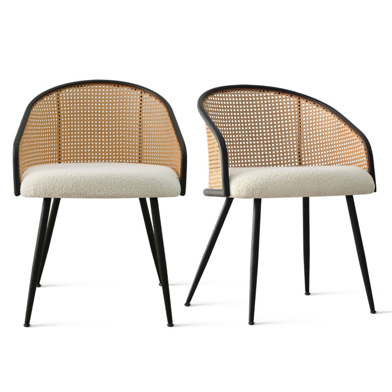Fauteuil de salle à manger 19 po, Blanc/naturel