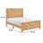 Adia Queen Size Bed, Chevron Patterned Headboard, Natural Brown-126034604