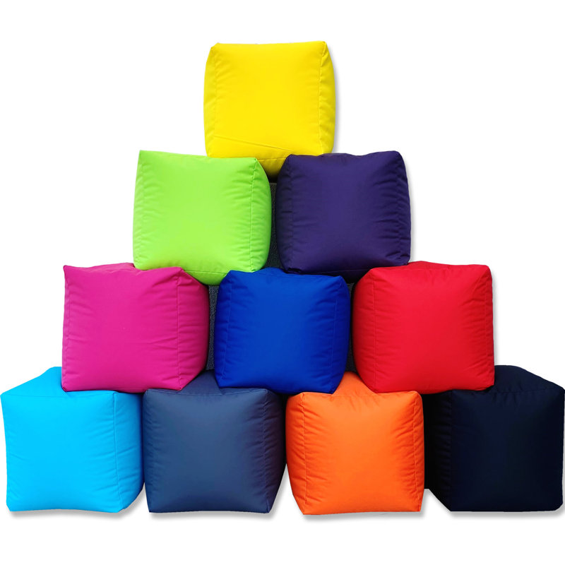 40cm Wide Square Pouffe Ottoman, Pink