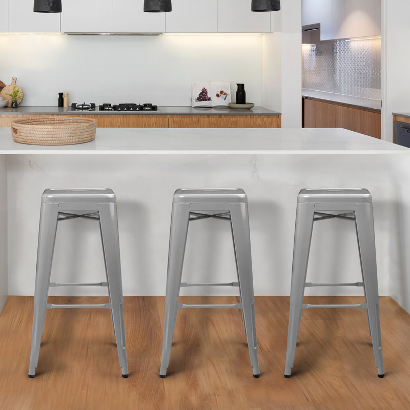 Kery metal bar stools, Gris, Tabouret de bar (siège d'une hauteur de 30,5 po)