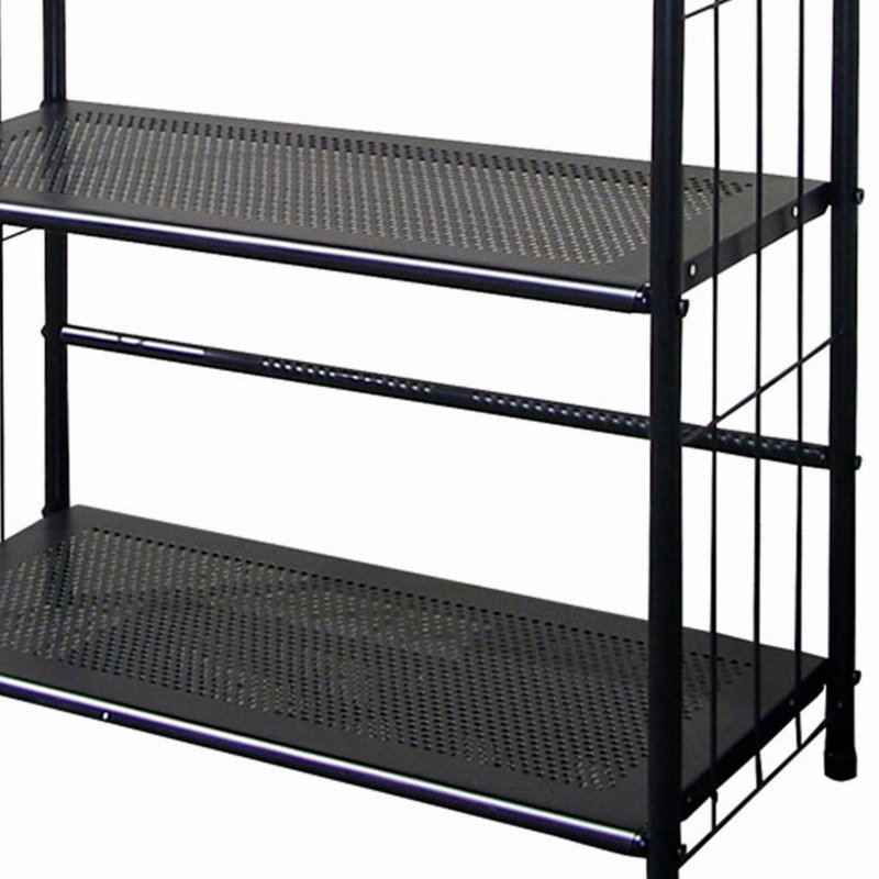 Grande bibliothèque à livres sur pied en métal, finition noire, (3 tablettes) H 37,02 po x l 11,01 po x P 26,01 po