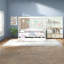 Lit simple en bois massif peu encombrant avec auvent moderne