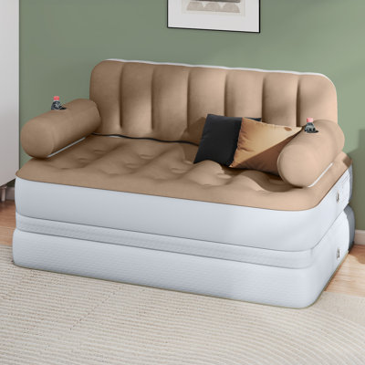 Grand matelas gonflable surélevé avec pompe portative